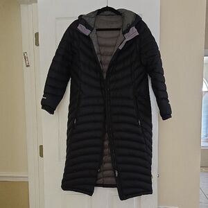 L.L. Bean Women's Black Hooded Puffer Long Coat